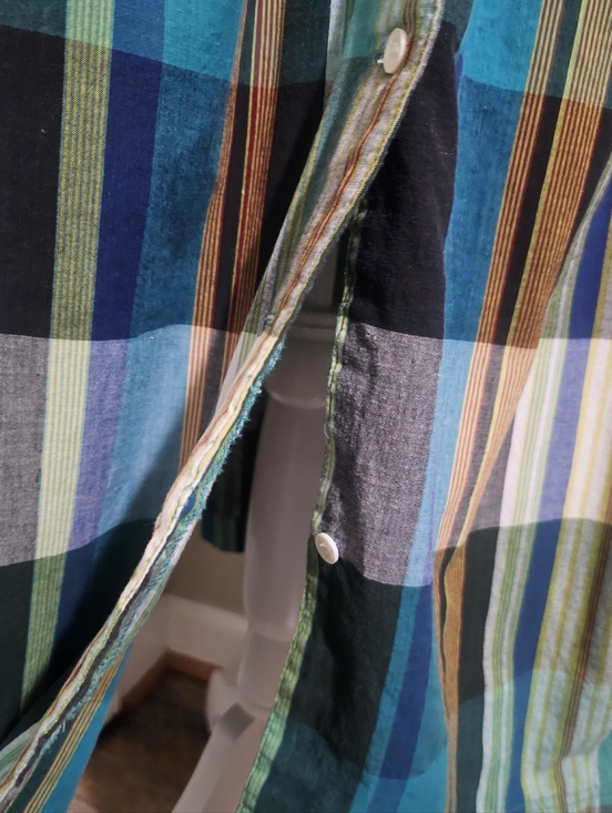 Vintage 90s Erika Plaid Cotton Midi Dress Lagenlook Bubble Hem Pockets Tie Back - Picture 9 of 11